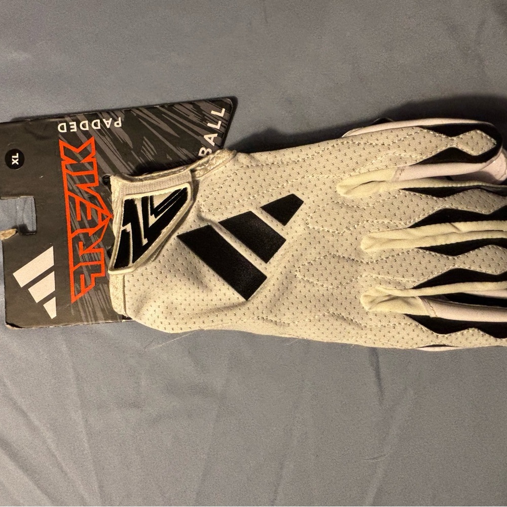 Adidas Freak Black and White padded football gloves XL